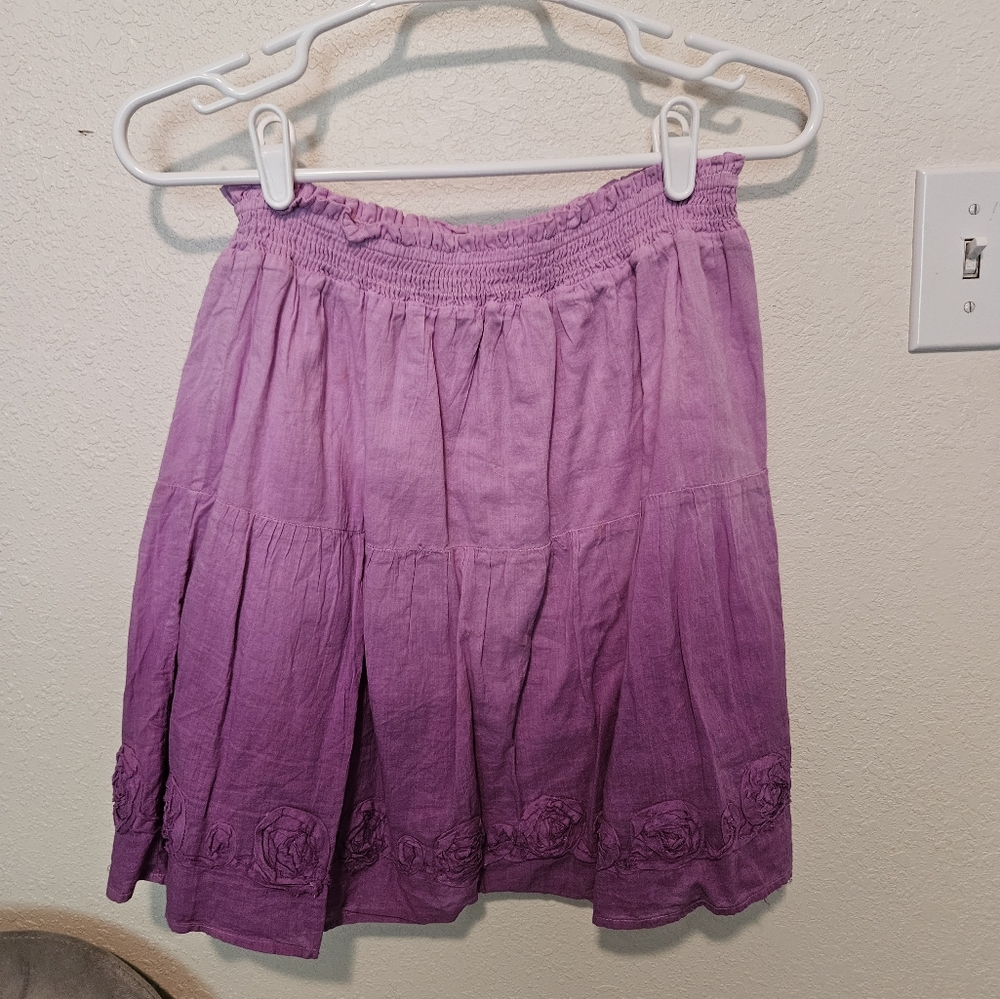 Full Tilt Purple Skirt with Designs, Light to Medium Purple, Size M
